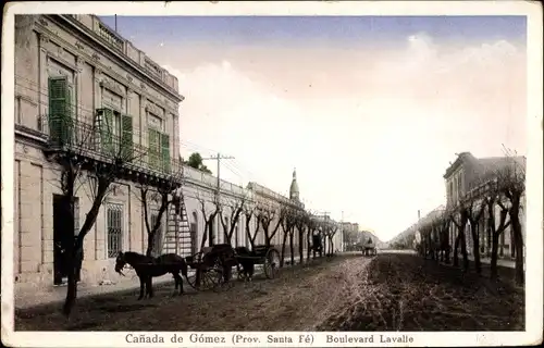 Ak Cañada de Gómez Argentinien, Boulevard Lavalle