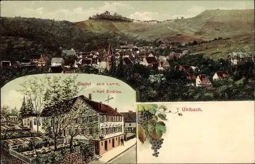 Ak Uhlbach Stuttgart am Neckar, Gasthof zum Lamm, Panorama