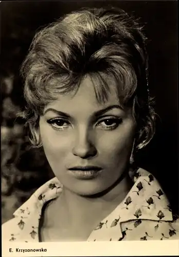 Ak Schauspielerin E. Krzyzanowska, Asche und Diamant, Portrait