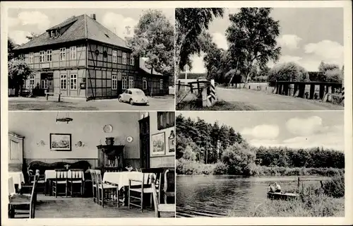 Ak Oppershausen Wienhausen Niedersachsen, Gasthaus Peters, Wasserpartie, Auto