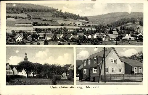 Ak Unter Schönmattenwag Wald Michelbach im Odenwald Hessen, Panorama, Gasthaus zum Ochsen