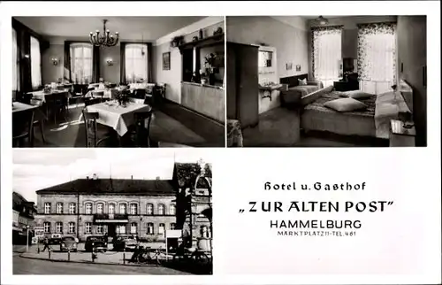 Ak Hammelburg in Unterfranken Bayern, Hotel und Gasthof Zur alten Post, Marktplatz 11