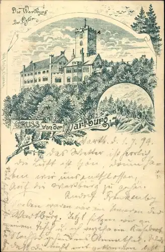 Vorläufer Litho Lutherstadt Eisenach in Thüringen, Wartburg