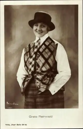 Ak Schauspielerin Grete Reinwald, Portrait, Hut