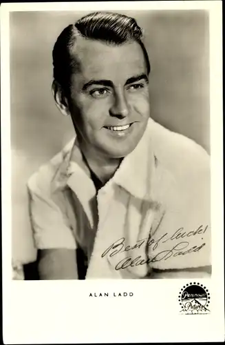 Ak Schauspieler Alan Ladd, Portrait, Autogramm, Paramount Film