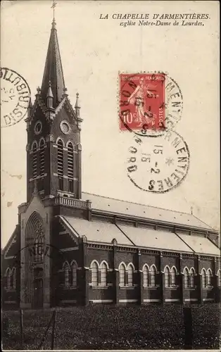 Ak Armentières Nord, Kirche Notre Dame de Lourdes