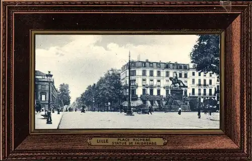 Passepartout Ak Lille Nord, Place Richebe, Statue Faidherbe