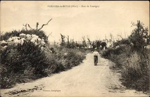 Ak Plessier de Roye Oise, Rue de Lassigny