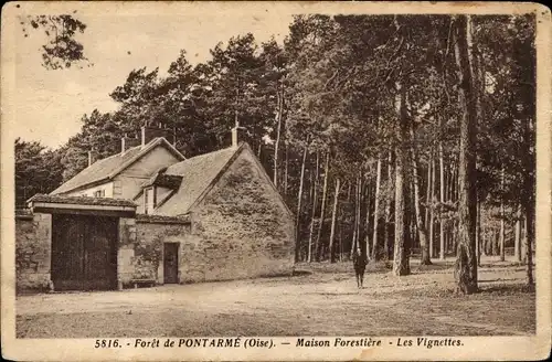 Ak Pontarmé Oise, Maison Forestiere, Les Vignettes