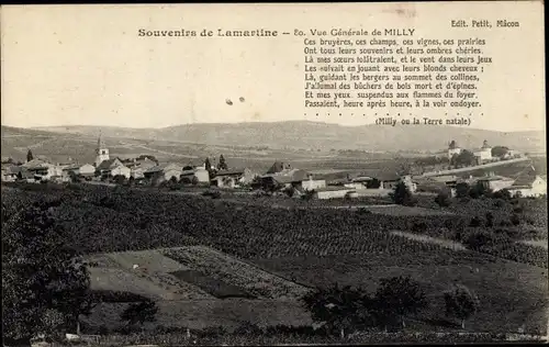 Ak Milly-Lamartine Saône et Loire, Panorama