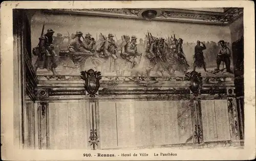 Ak Rennes Ille et Vilaine, Rathaus, Le Pantheon