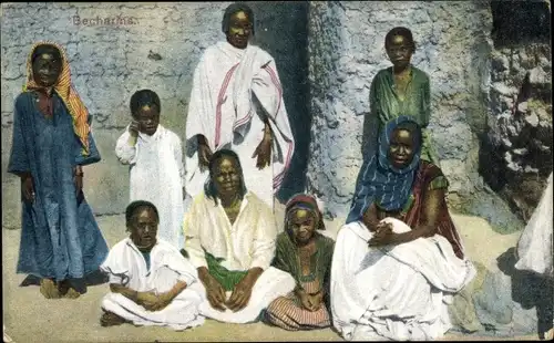 Ak Afrikaner, Gruppenbild, Afrikanische Tracht