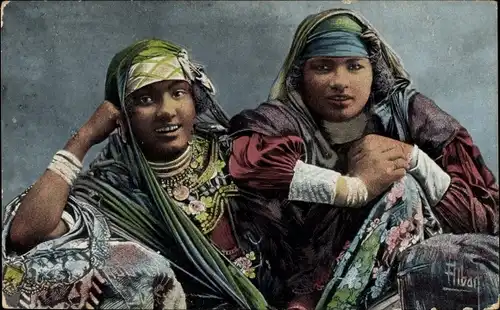 Ak Zwei Araberinnen, Maghreb, Portrait, Arabsiche Tracht