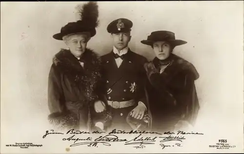 Ak Kaiserin Auguste Viktoria, Adalbert Prinz von Preußen, Adelheid von Sachsen Meiningen