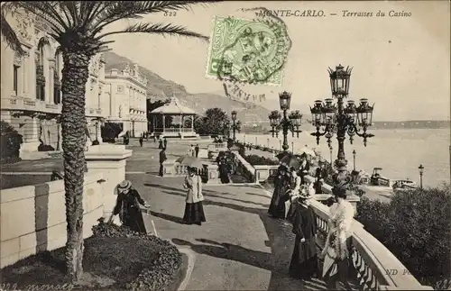 Ak Monte Carlo Monaco, Terrasses du Casino, dames