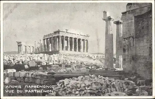 Ak Athen Griechenland, Akropolis, Blick auf den Parthenon, Ruine