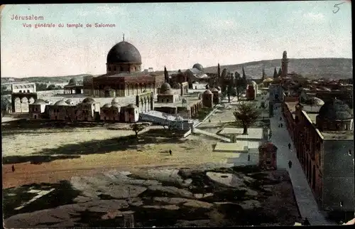 Ak Jerusalem Israel, Vue générale du temple de Salomon