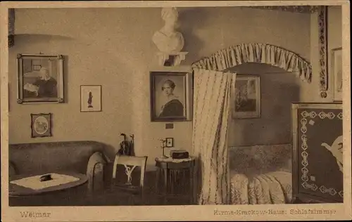 Ak Weimar in Thüringen, Kirms-Krackow-Haus, Schlafzimmer