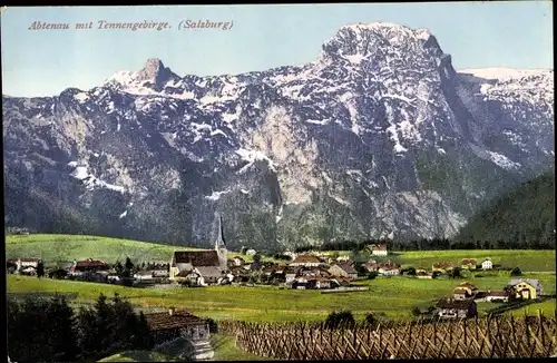 Ak Abtenau in Salzburg, Gesamtansicht, Tennengebirge