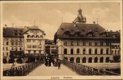 Ak Luzern Stadt Schweiz, Rathaus