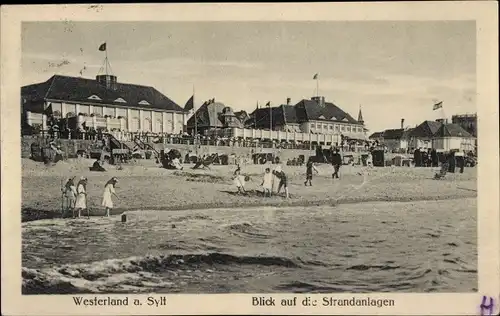 Ak Westerland auf Sylt, Strandanlagen