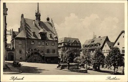 Ak Pößneck im Saale Orla Kreis Thüringen, Rathaus, Marktplatz