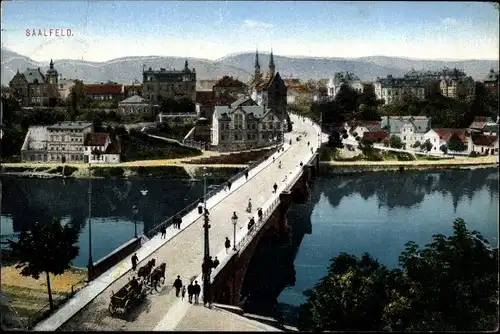 Ak Saalfeld an der Saale Thüringen, Brücke
