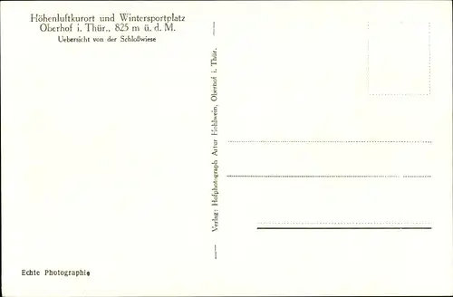 Ak Oberhof im Thüringer Wald, Gesamtansicht, Schlosswiese