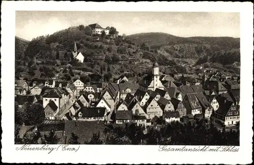 Ak Neuenbürg an der Enz Schwarzwald, Gesamtansicht, Schloss