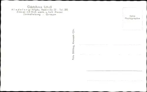 Ak Bad Hindelang im Oberallgäu, Gästehaus Scholl, Außenansicht