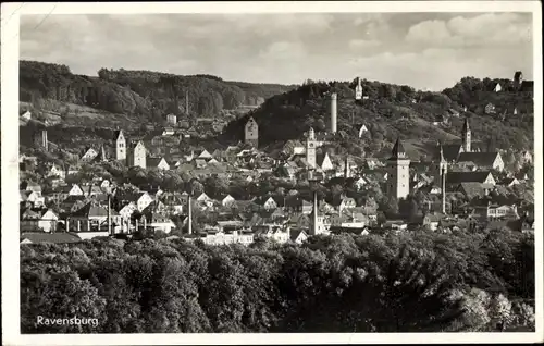 Ak Ravensburg in Württemberg Oberschwaben, Ortsansicht