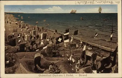 Ak Ostseebad Dahme in Holstein, Strand, Segelboote