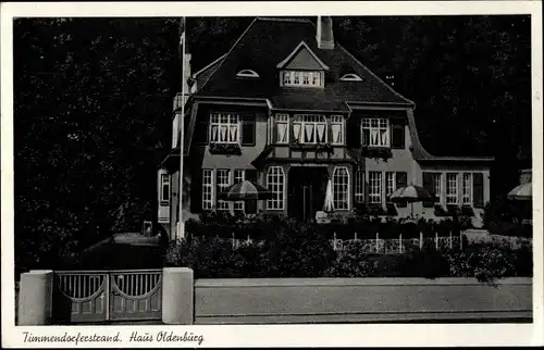 Ak Ostseebad Timmendorfer Strand in Holstein, Haus Oldenburg, Strandallee 36, Nachtansicht