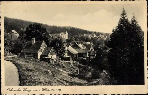 Ak Schierke Wernigerode im Harz, Teilansicht, Blick vom Marienweg