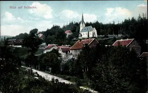 Ak Schierke Wernigerode am Harz, Panorama, Teilansicht