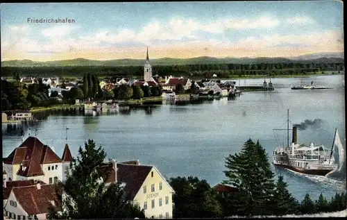 Ak Friedrichshafen im Bodenseekreis Baden Württemberg, Salondampfer, Hafen