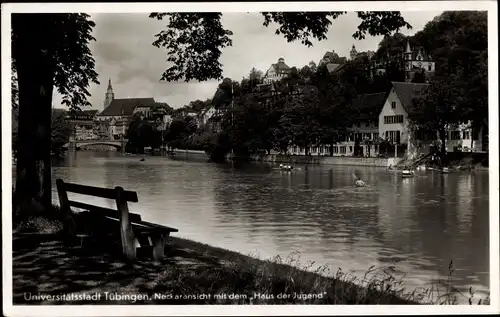 Ak Tübingen am Neckar, Neckaransicht, Haus der Jugend