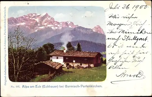 Ak Eckbauer Garmisch Partenkirchen in Oberbayern, Alpe am Eck, Panorama