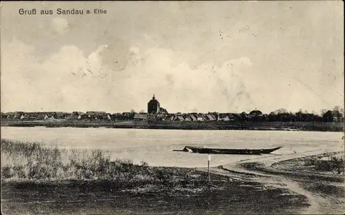 Ak Sandau an der Elbe, Ortsansicht