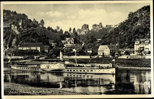 Ak Rathen an der Elbe Sächsische Schweiz, DSU Dampfer Leipzig