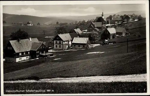 Ak Schellerhau Altenberg im Erzgebirge, Ortsansicht, Kirchturm