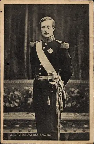 Ak König Albert I. von Belgien, Portrait