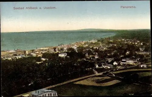 Ak Ostseebad Ahlbeck Heringsdorf auf Usedom, Panorama, Ortsansicht