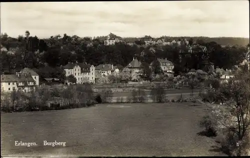 Ak Erlangen in Mittelfranken Bayern, Teilansicht, Burgberg