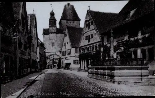 Ak Rothenburg ob der Tauber Mittelfranken, Rödergasse, Markusturm