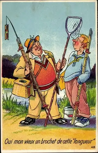 Ak Zwei Angler unterhalten sich