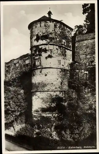Ak Cheb Eger Reg. Karlsbad, Kaiserburg, Mühlturm