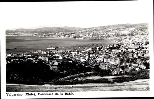 Ak Valparaíso Chile, Panorama, Bucht