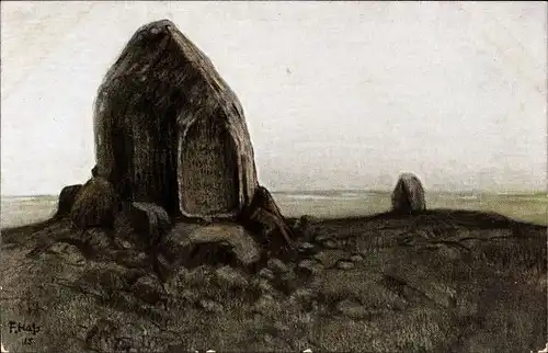 Künstler Ak Hass, F., Stębark Tannenberg Ostpreußen, Gedächtnisstein, Schlacht von Tannenberg 1410