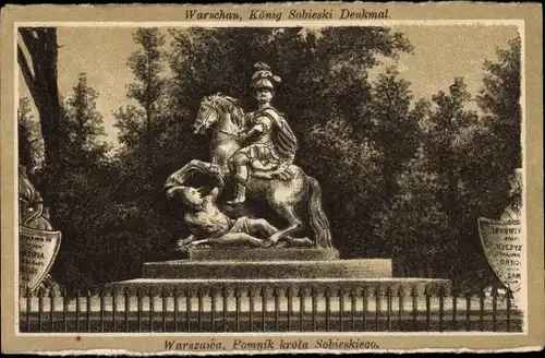 Ak Warszawa Warschau Polen, könig-Sobieski-Denkmal